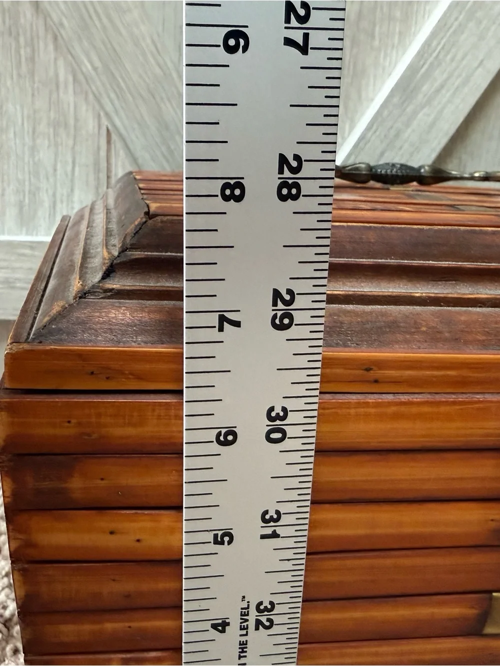 Wooden boho split Bamboo  Storage Box/keepsake Chest - Brown